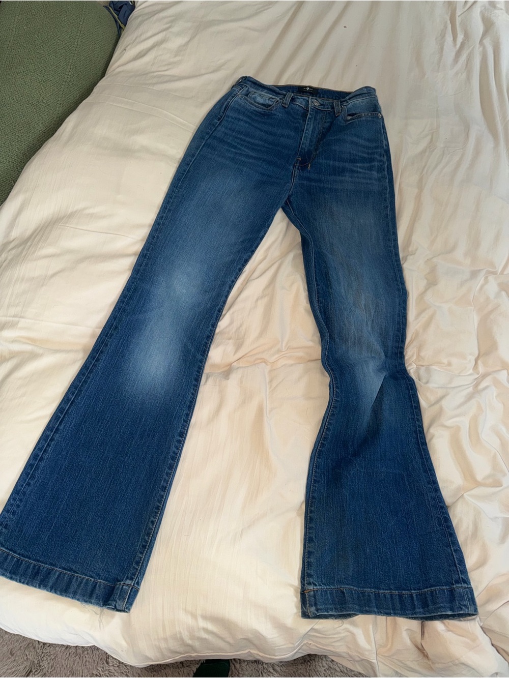 7 For All Mankind Dojo High Rise Flare Jeans Medium Wash 7FAM | S 27 - Picture 5 of 12